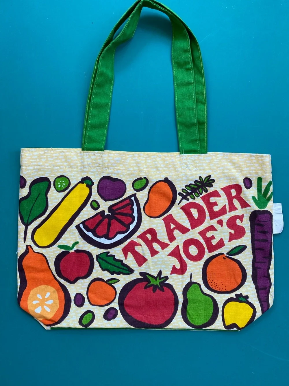 NWOT Vintage Trader Joe's Fruit & Veggies Canvas Cloth Tote Bag.
Market Tote. - Picture 2 of 8